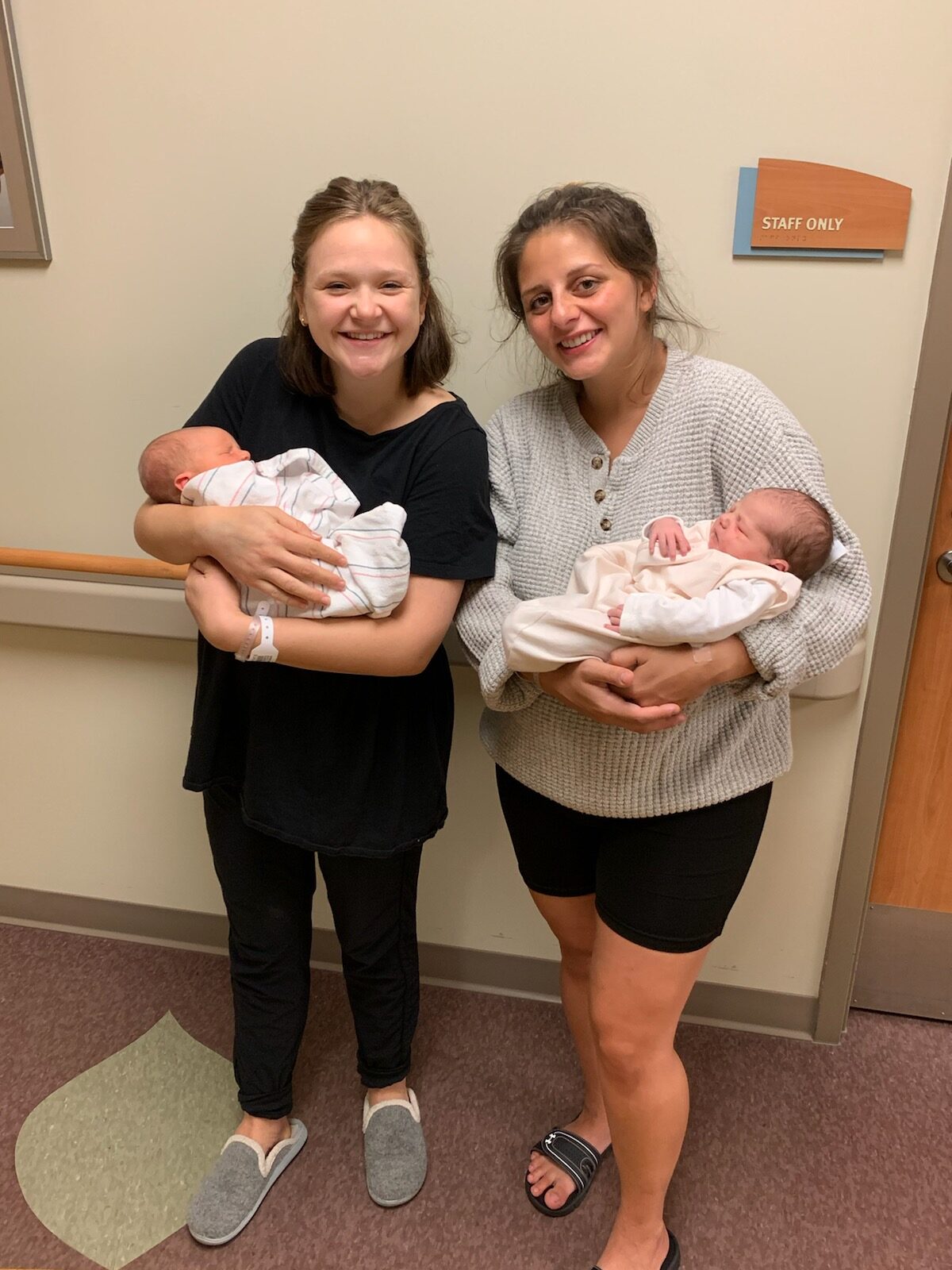 Caroline Greb and Julia Salloum had their babies on the same day. Courtesy | Caroline Greb