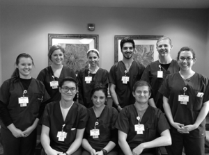 Pre-med students who volunteer at the Hillsdale Community Health Center. (Photo Courtesy of Os Nakayama)