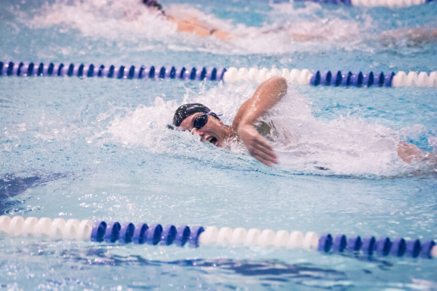 Swim team drops first road meet
