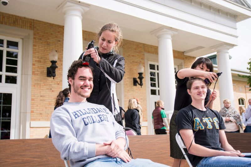 shaved heads ATO ‘Clips for Cancer’ breaks campus fundraising record