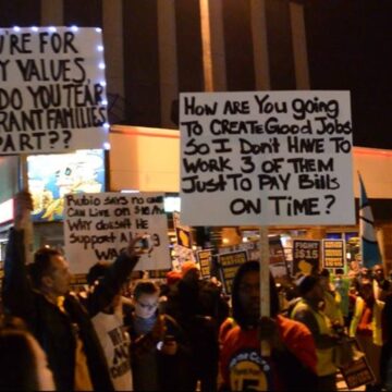 Protesters rally against Republican candidates