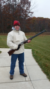Student Christian Stoffel at Hillsdale College's John A. Halter Shooting Center.
