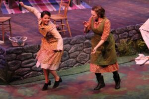 Sophomore Devin Creed and senior Allyn Morrison perform a scene from “Dancing at Lughnasa,” which runs Nov. 18-21. Jordyn Pair | Collegian
