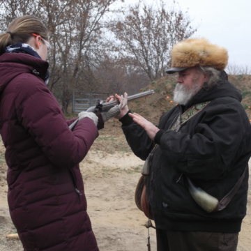 Students shoot handmade flintlocks