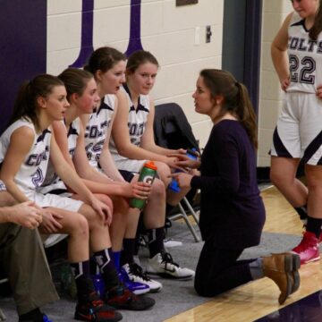 Senior Betsy Thistleton coaches women’s basketball at Hillsdale Academy