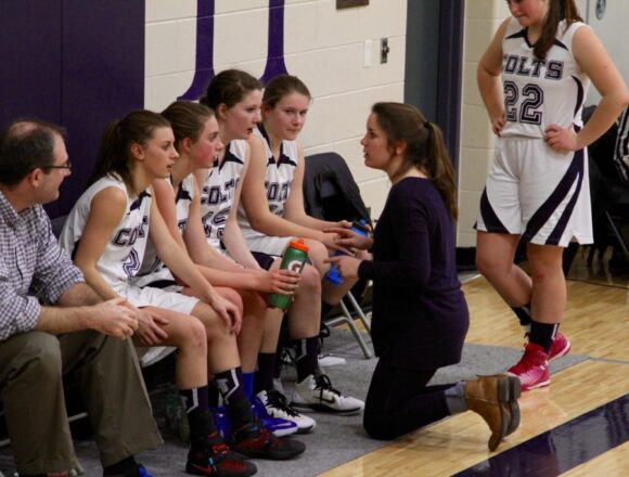 Senior coaches Academy’s Women’s JV basketball team