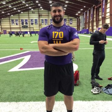 Roger Stewart Senior football player competes in regional combine in hopes of making the NFL