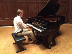 Junior Evan Carter encourages Hillsdale students to pick up an instrument during college. Evan Carter | Collegian