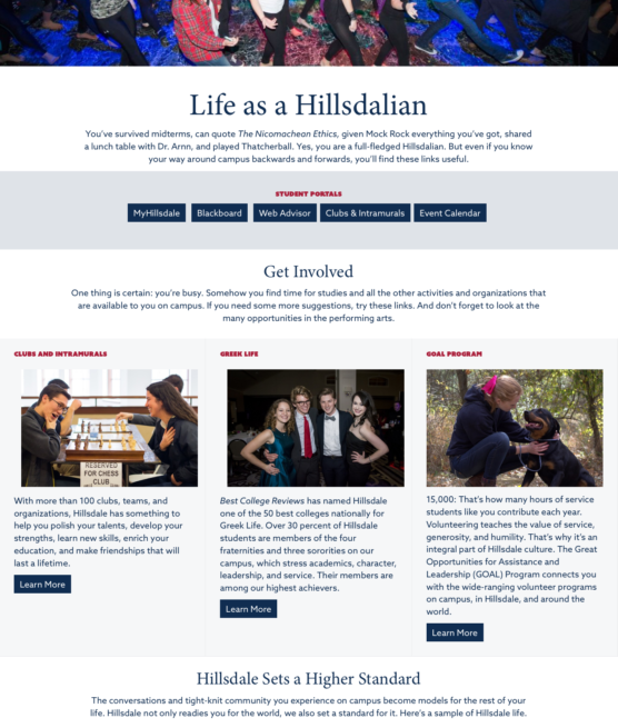 Students assist with website changes