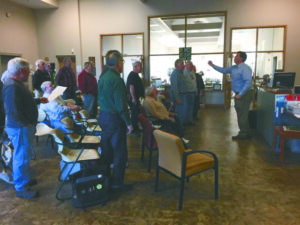 The Hillsdale Town and Country Barbershop Chorus practices barbershop music at the Perennial Park Senior Center. Lillian Quinones | Collegian