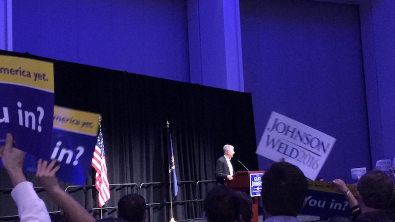 Johnson challenges Michiganders to ‘say no’ to the two-party system at Detroit rally