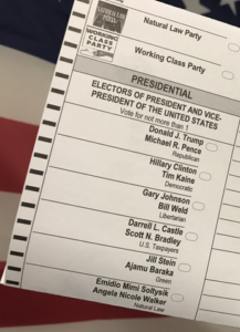 A blank 2016 ballot. Thomas Novelly | Collegian
