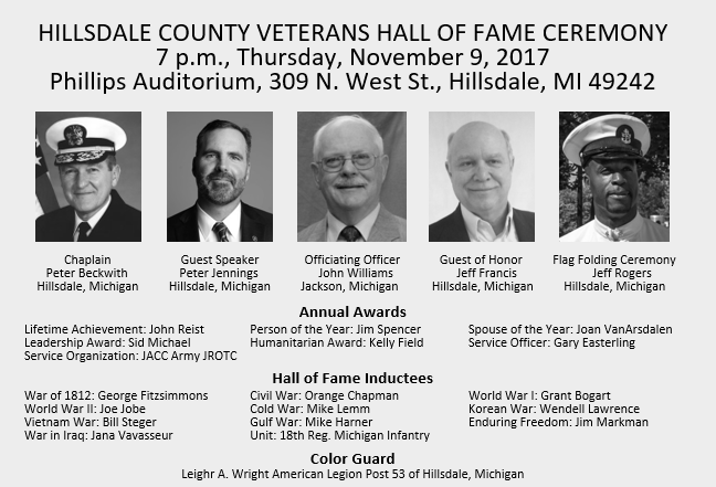 10 veterans to be inducted into hall of fame