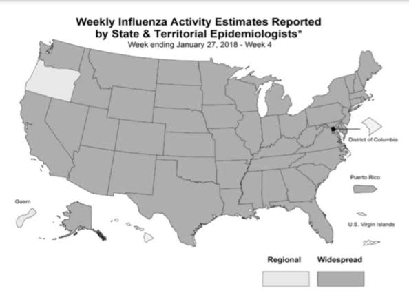 Flu cases go up, except on campus