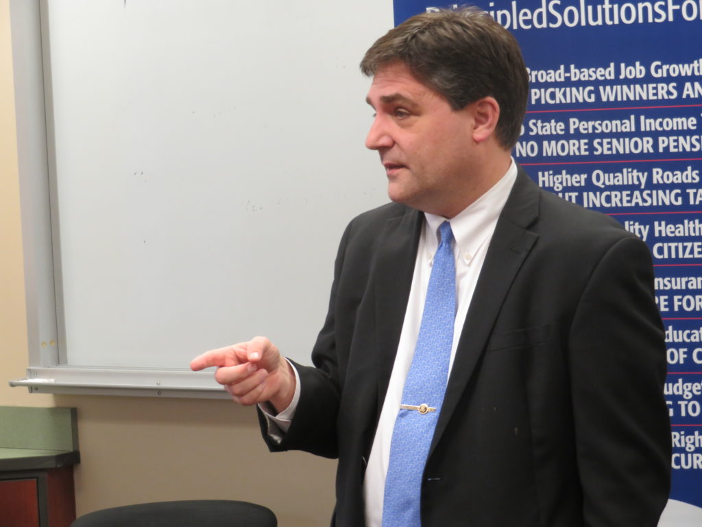 Michigan gubernatorial candidate Patrick Colbeck visits campus