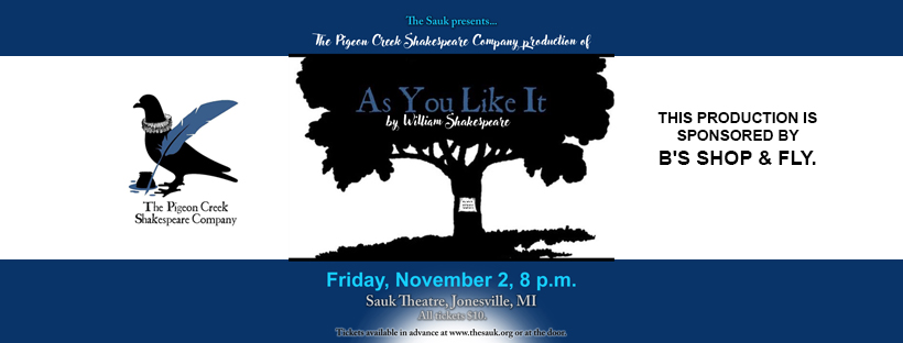 ‘As You Like It’ will run for just one evening at the Sauk