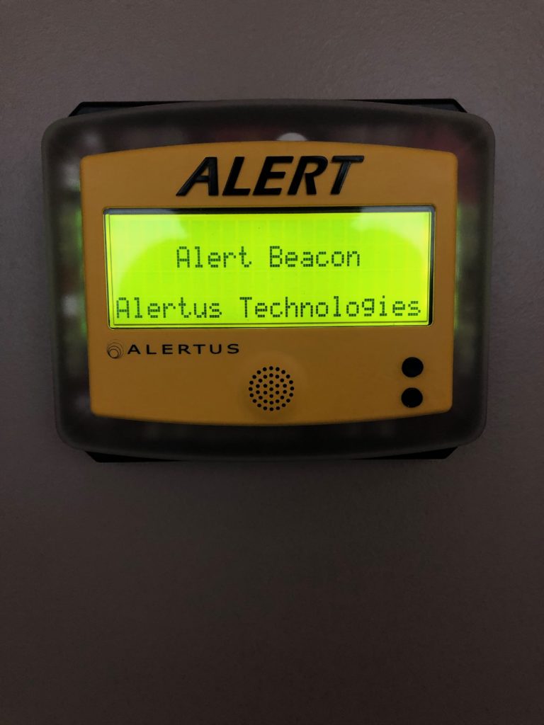 Security services available with Alertus app, beacons