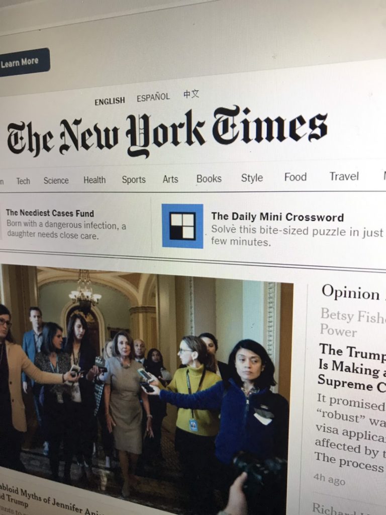 Mossey Library offers free New York Times digital subscription
