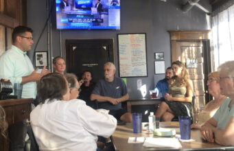 Fink meets with constituents at the Hillsdale Brewing Company in 2021. Logan Washburn | Collegian
