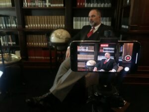 Students interviewed Professor Peter Jennings for the documentary. Courtesy | Lily McHale