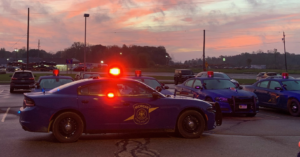 A Michigan State Police car at the Lansing post. Courtesy | Twitter