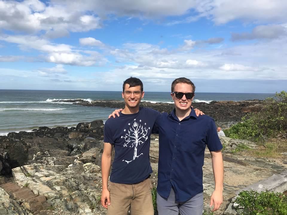 Juniors Clay Ward and Josh Newhook pose while in Maine. Courtesy | Josh Newhook