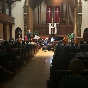 Gautsche and Wyse performed "A Musical Box of Chocolates" at College Baptist.