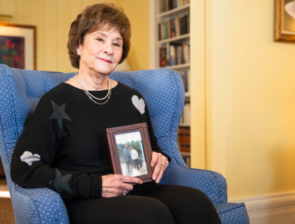 Patricia Ransford holds a picture of her late husband. Courtesy | Patricia Ransford