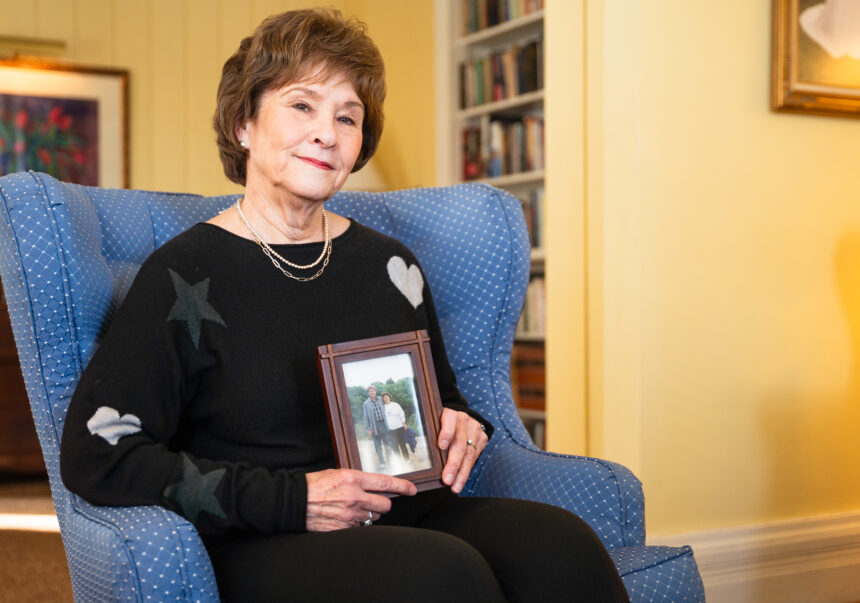 Patricia Ransford holds a picture of her late husband. Courtesy | Patricia Ransford