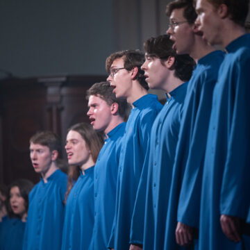 Chapel Choir records on campus during winter break