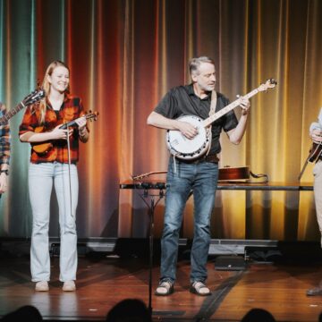 Professors perform for students at Faculty Revue