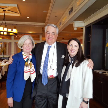 Colleen House (left) and John Gizzi (middle) pose former Republican National Convention Chairwoman Ronna McDaniel (right). Courtesy | John Gizzi