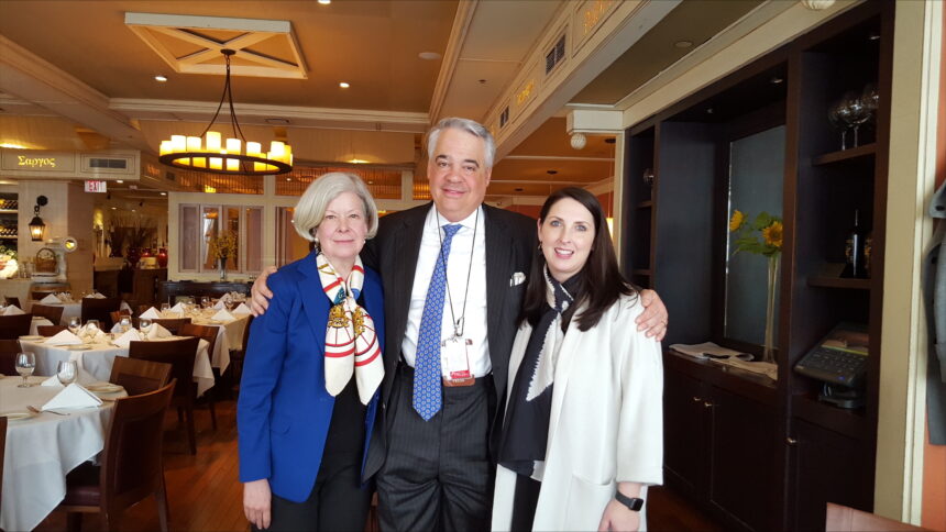 Colleen House (left) and John Gizzi (middle) pose former Republican National Convention Chairwoman Ronna McDaniel (right). Courtesy | John Gizzi