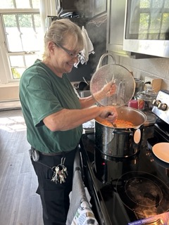 Housekeeper Pam Patrie cooks food for the women of Koon Courtesy | Pam Petrie