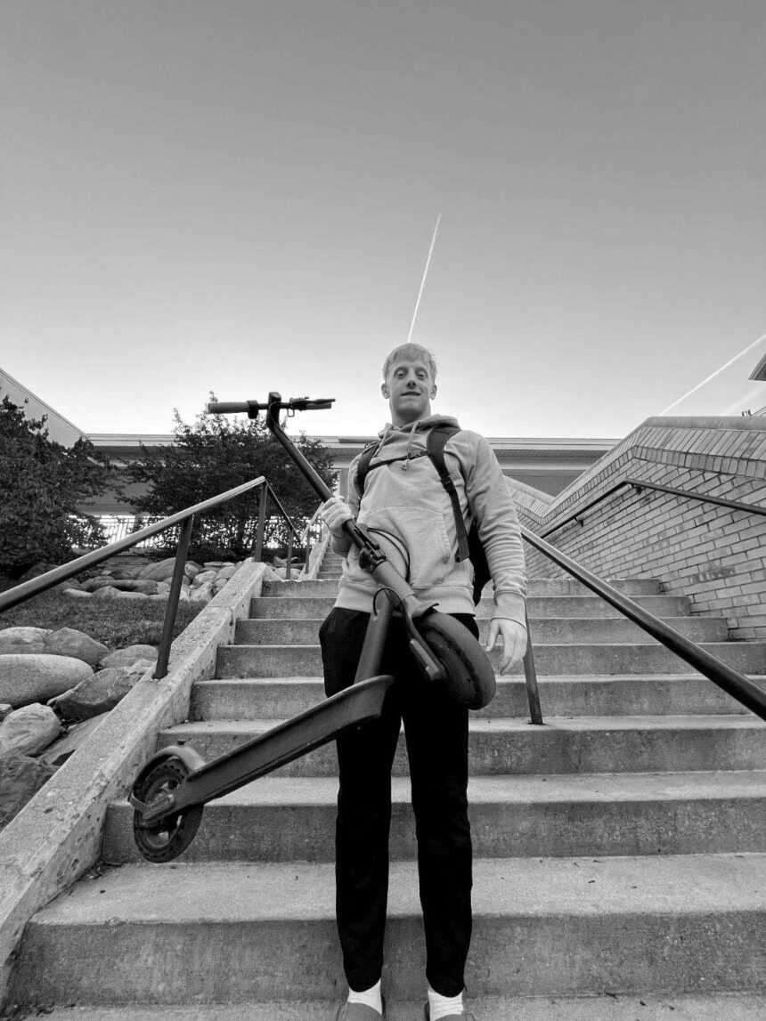 Your favorite football players ride scooters