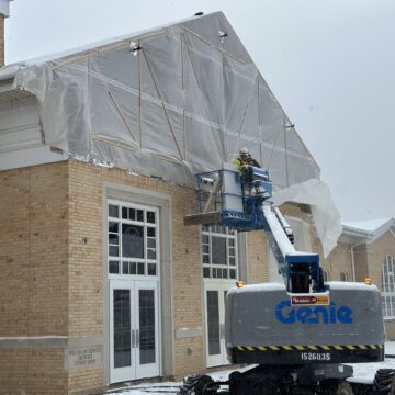 Union facade construction begins