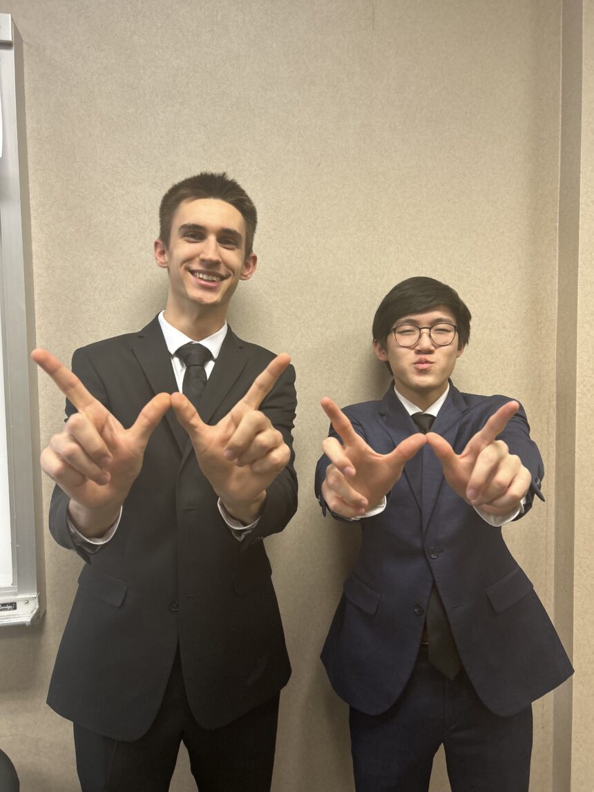 Freshmen debate pairs tie for first in tournament