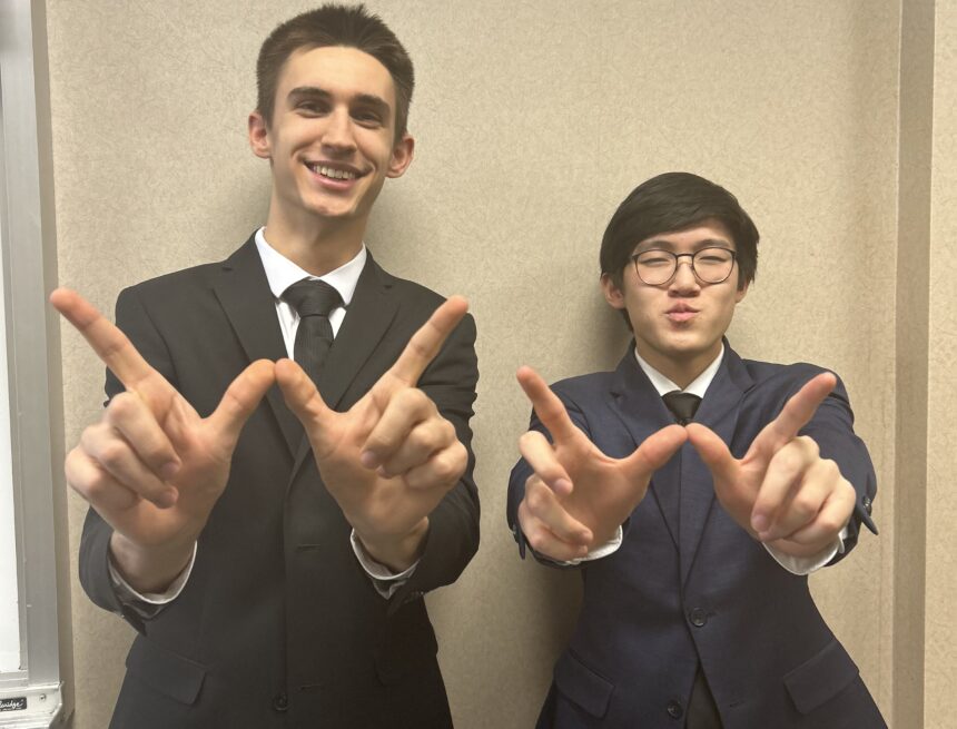Freshmen debate pairs tie for first in tournament