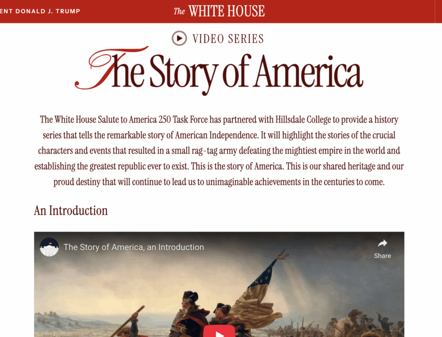 Hillsdale makes video series with White House