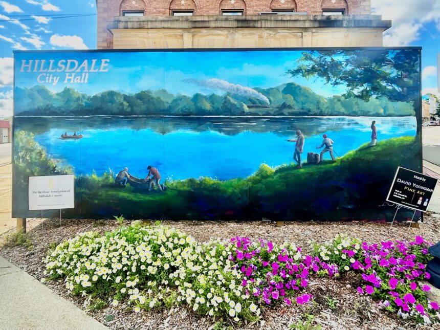Local artist paints Hillsdale’s past with downtown mural