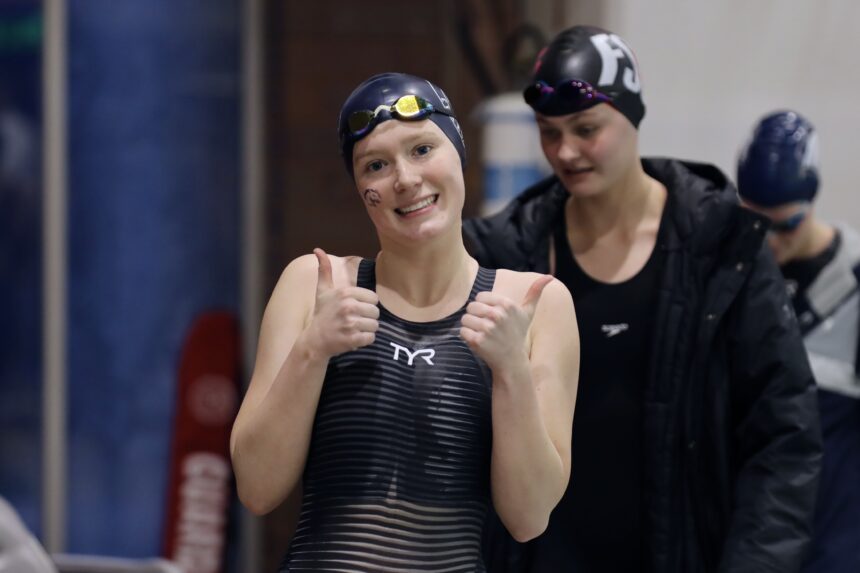 Swimmers test the water