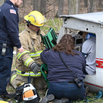Rescue workers practice protocol in simulated plane crash