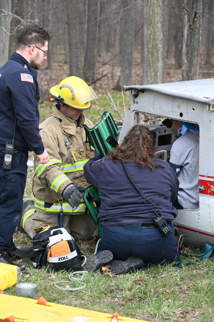 Rescue workers practice protocol in simulated plane crash