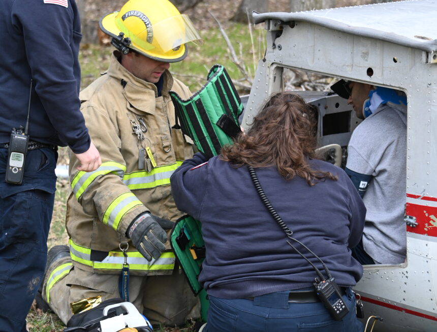 Rescue workers practice protocol in simulated plane crash
